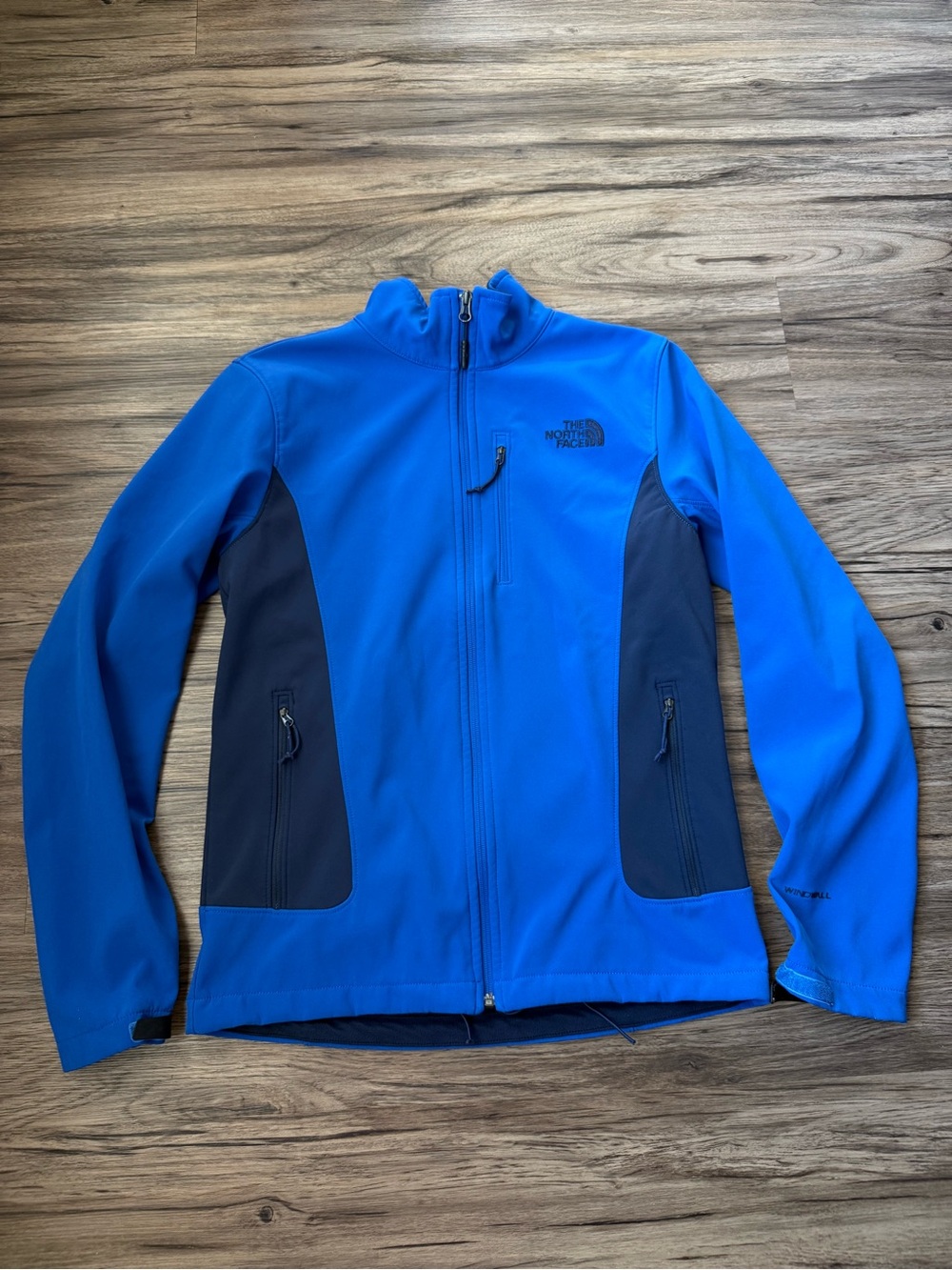 The North Face Men's Small Apex Bionic WindWall Softshell Jacket Blue Colorblock